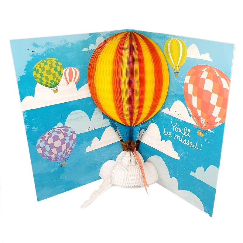 Oversized Sheet-Treasure Goodbye Hot Air Balloon [Hallmark-Three-dimensional Card Graduation/Retirement] - Cards & Postcards - Paper Multicolor