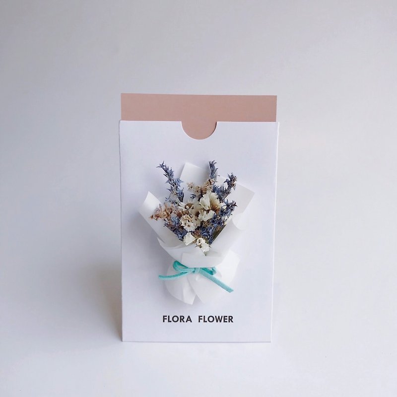 Flora Flower乾燥花卡片-紫藍白色系 - 卡片/明信片 - 植物．花 藍色