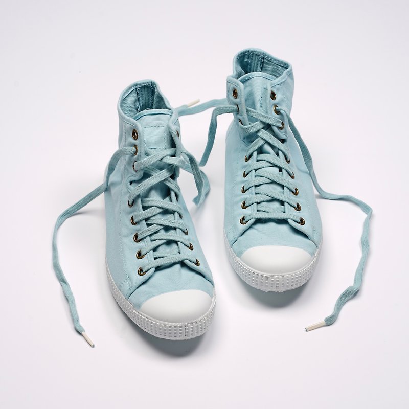西班牙帆布鞋 CIENTA 61997 72 淡藍色 經典布料 大人 高筒 - 女款休閒鞋 - 棉．麻 藍色