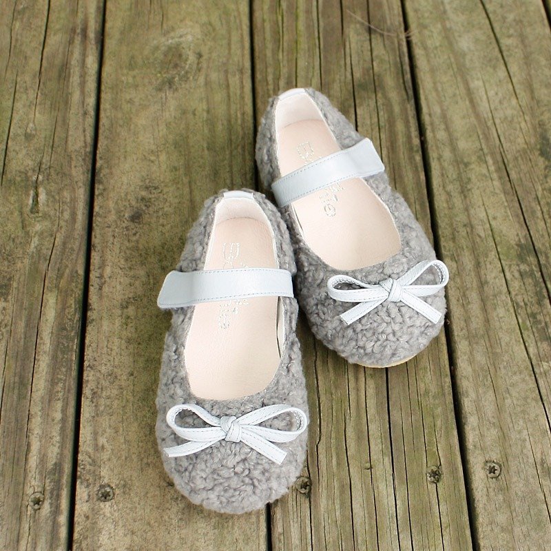 AliyBonnie children's shoes warm furry doll shoes-starry sky gray - รองเท้าเด็ก - ผ้าฝ้าย/ผ้าลินิน สีเทา