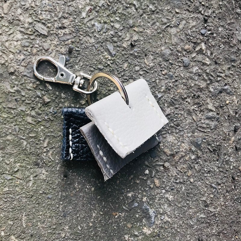 Key Case Mime Sniffing Leather Handmade - ที่ห้อยกุญแจ - หนังแท้ สีดำ