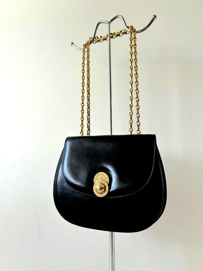 Rare second-hand Celine rotating planet black water drop gold chain small bag armpit single shoulder handbag diagonal side back - Messenger Bags & Sling Bags - Genuine Leather Black