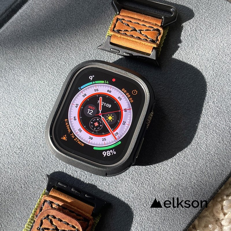 elkson Elkson AppleWatch Ultra 1/2 49mm QuattroMax保護殼+膜 - 錶帶 - 環保材質 黑色