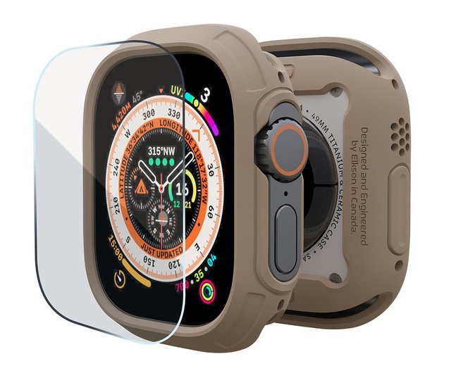 Elkson AppleWatch Ultra 1/2 49mm QuattroMax軍規保護殼+保護貼- 設計