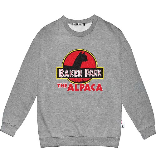 英國 BAKER STREET 貝克街 Alpaca Park 侏羅駝 高磅數長袖圓T
