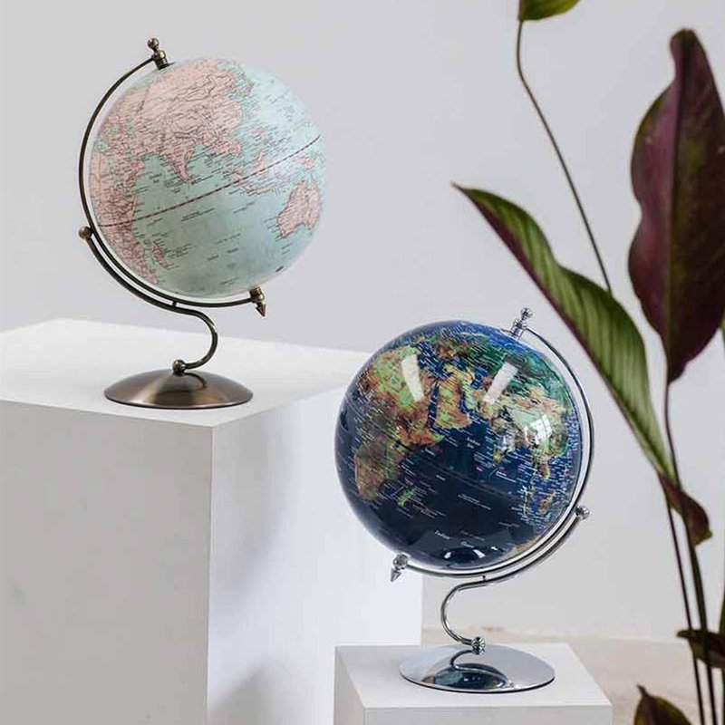 SkyGlobe 12吋新仿古圖邑森S古銅底座地球儀(英文版) - 擺飾/家飾品 - 塑膠 銀色