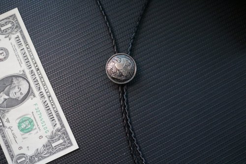 小可愛和小領帶 老鷹銀幣保羅領帶金屬bolotie禮盒裝