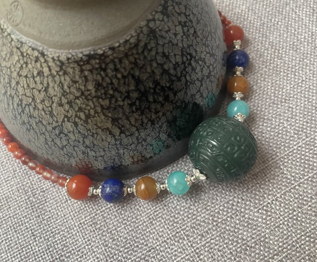 アンティークビーズ瑪瑙ネックレス 241029-39.jpg