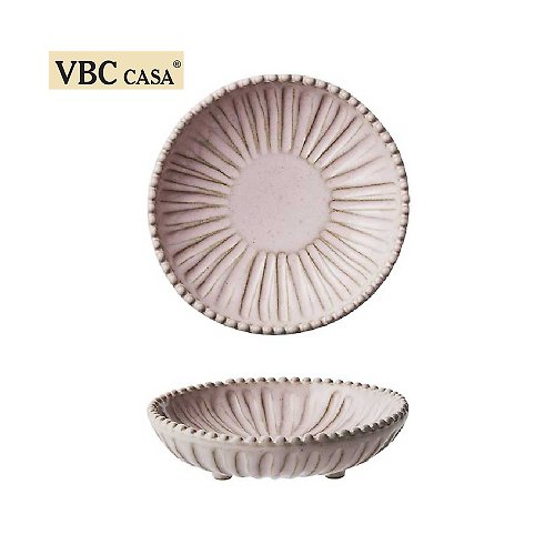 VBC Casa FONDACO 手工條紋系列 - 16 CM 有腳碗(粉紅)