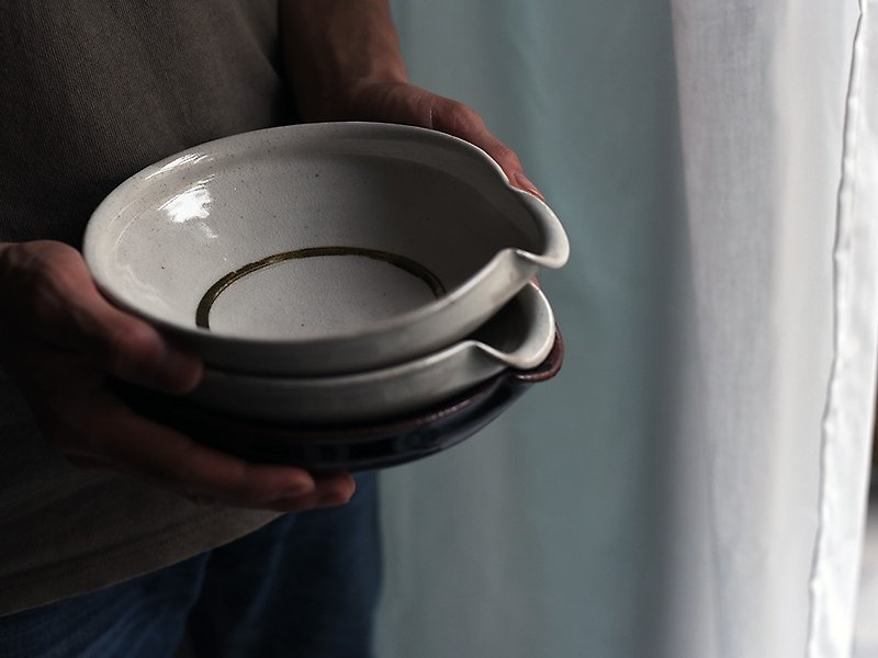 味の手作り石器口パウダーリードボウルプレート皿化粧土見栄えのする方法 - 皿・プレート - 陶器 