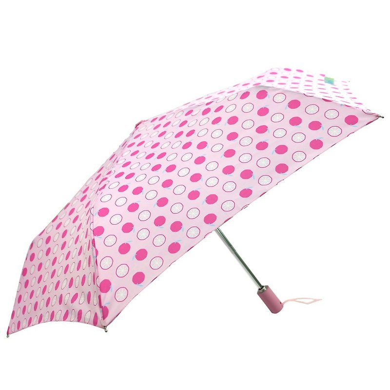 [Taiwan Wenchuang Rain's talk] Lemon anti-UV tri-fold, labor-saving automatic opening and closing umbrella - Umbrellas & Rain Gear - Waterproof Material Pink
