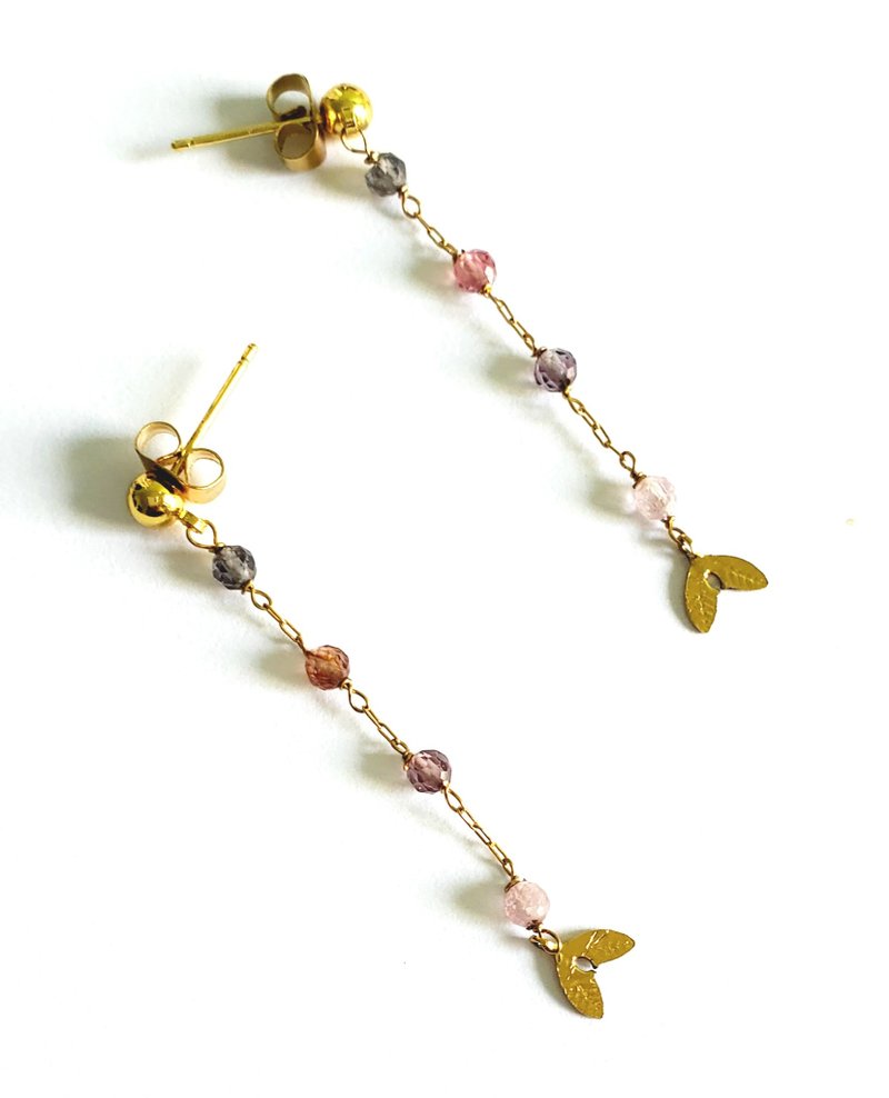 天然彩色尖晶石吊款耳環 - 耳環/耳夾/耳骨夾 - 寶石 