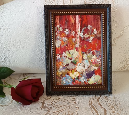 ViVa Original artworks 100% handmade 完美原創小畫節日氣氛 15x10 公分油畫維多利亞 瓦魯克
