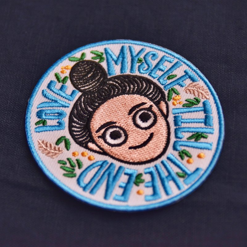 I love myself so much, electric embroidery patch - Badges & Pins - Thread Multicolor