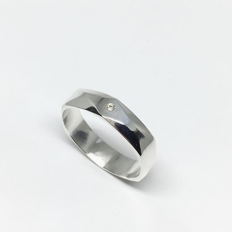 But when we got married wedding ring (999 sterling silver) ring diamond Stone may - แหวนคู่ - เงินแท้ สีเงิน