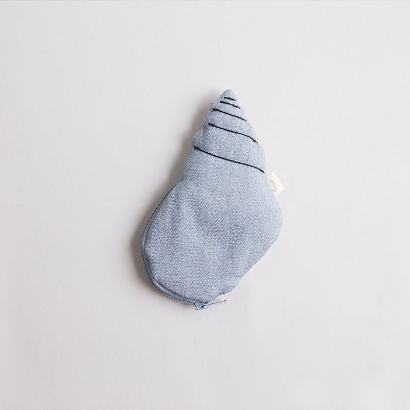 日本海藍色貝殼 收納小袋 | Don Fisher - 散紙包 - 棉．麻 灰色