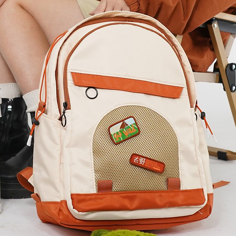 nullbag original design backpack leisure travel shoulder backpack junior high student school bag 15 inch computer bag - Backpacks - Nylon 