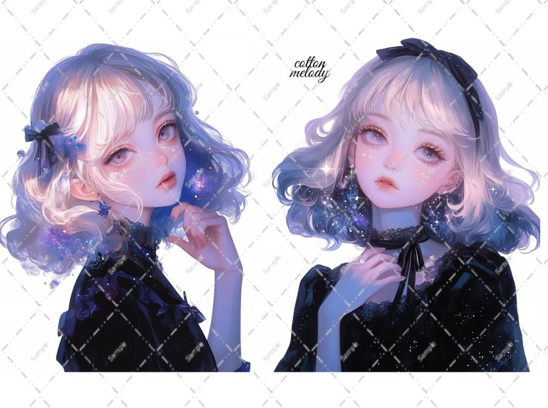 original sticker no.2418 人物ステッカー オリジナルステッカー オリジナル人物ステッカー 装飾ステッカー cotton melody - 貼紙 - 紙 