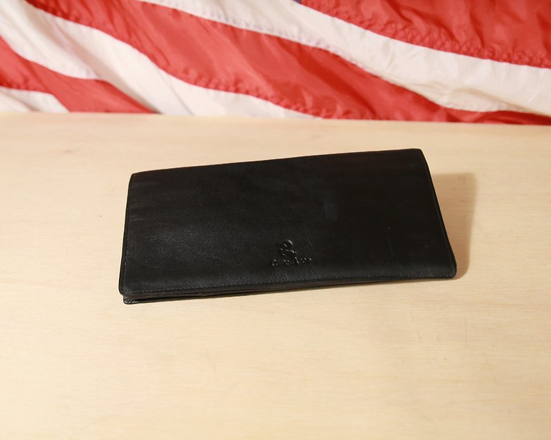 Back to Green :: Black long walled vintage wallet (WT-46) - กระเป๋าสตางค์ - หนังแท้ 