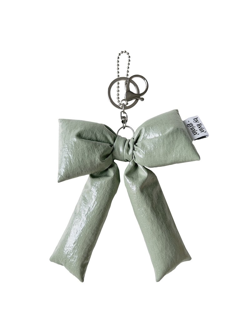 long tail ribbon keyring_deep sage - 鑰匙圈/鑰匙包 - 尼龍 綠色