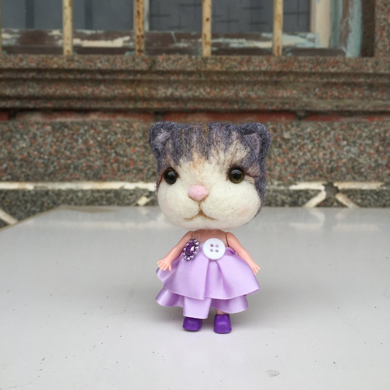 Tabby cat limited edition Loli small cloth sheep Ledo wool felt paradise - ตุ๊กตา - ขนแกะ 