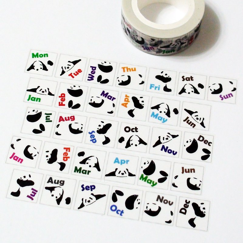 Masking Tape Panda Calendar - มาสกิ้งเทป - กระดาษ 