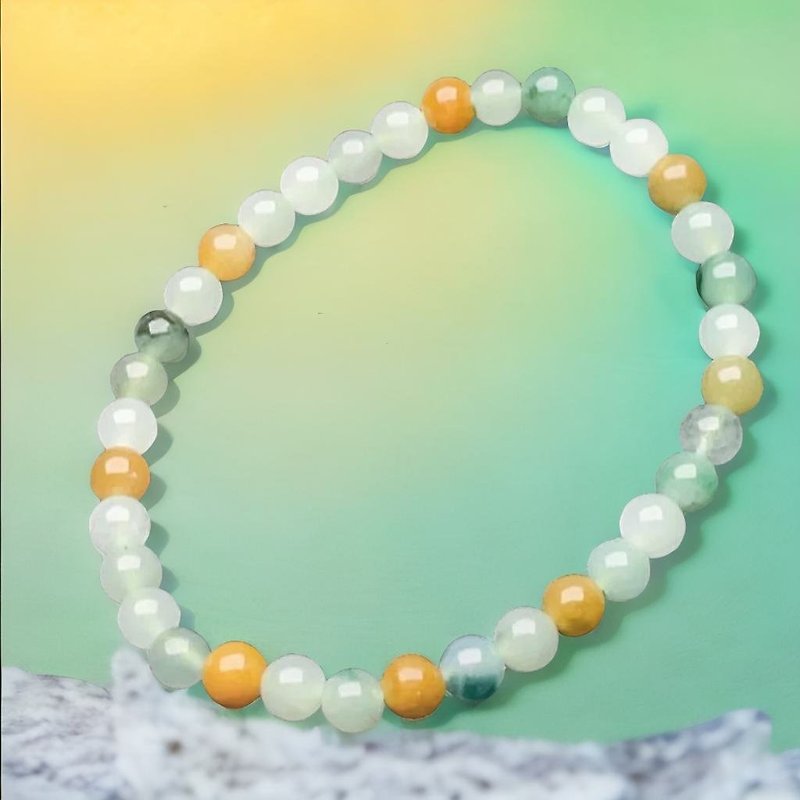 Ice type colorful jade beads | Natural Burmese jade jade A goods | Gifts - Bracelets - Jade Multicolor