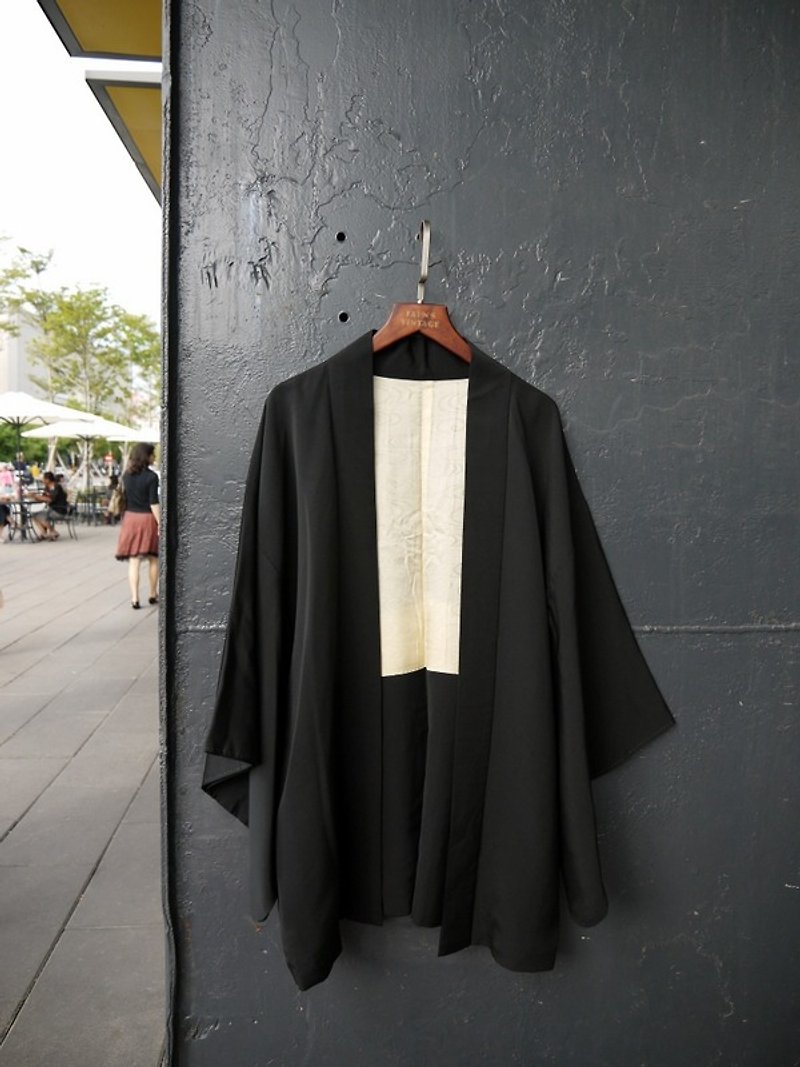 日本 雙層刺繡-扇 羽織和服外套 - 外套/大衣 - 絲．絹 