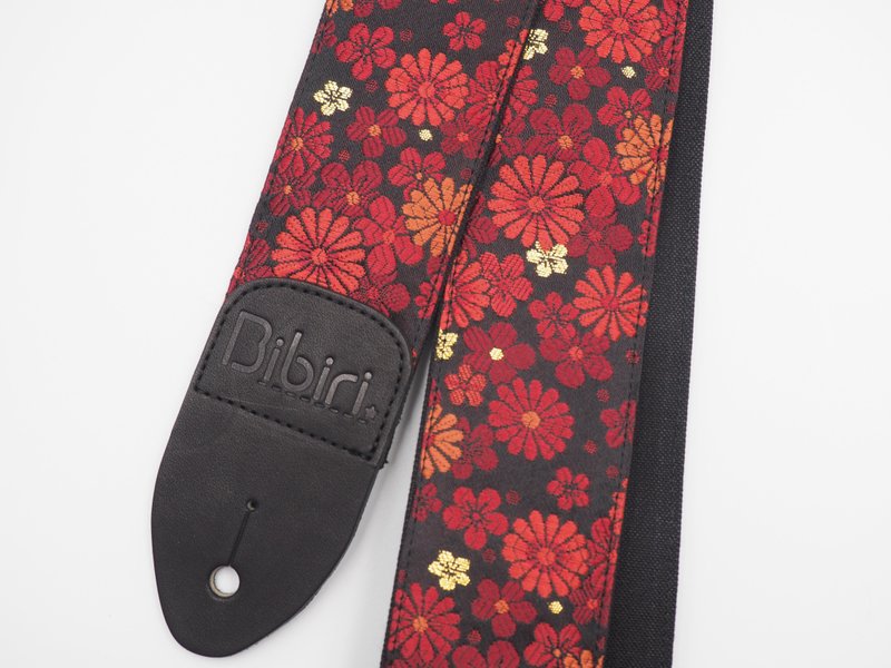 Canvas guitar strap  Kurashiki canvas & Tochigi leather - Other - Cotton & Hemp Red