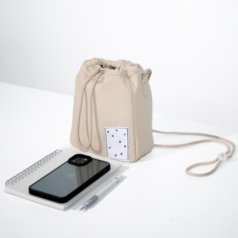 RUST BRAND / MINI FABRIC BUCKET BAG - CREAM - 其他 - 其他材質 卡其色