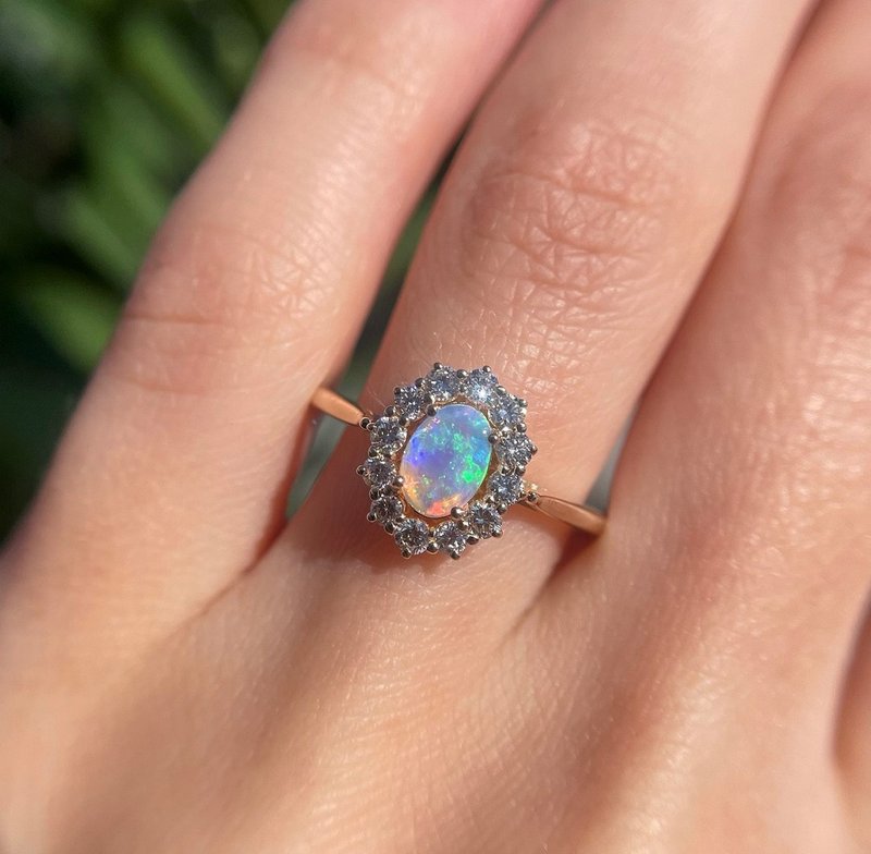 Opal Ring-Engagement Ring-Promise Ring-Gift For Girlfriend - 戒指 - 寶石 金色