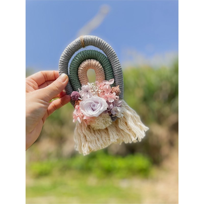 Mini 彩虹島編織掛飾/永生花 - 擺飾/家飾品 - 棉．麻 