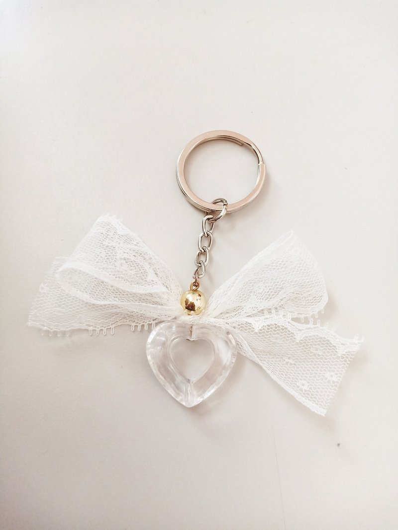 Very transparent heart key ring - Keychains - Other Metals Transparent