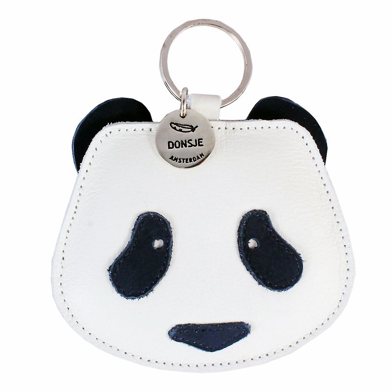 Donsje 皮革動物鑰匙圈 熊貓   0617-ST007-LE060 - 鑰匙圈/鑰匙包 - 真皮 