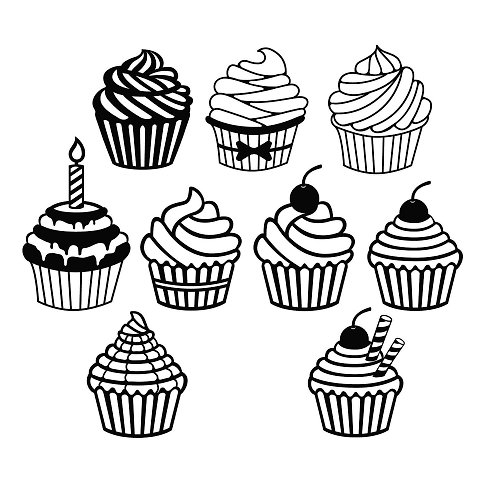 JustGreatPrintables Cupcake svg, cupcakes svg, cupcake template, cupcake pdf, cupcakes eps, Cricut