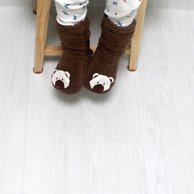 baby brown bear wool warm winter socks - ถุงเท้าเด็ก - ขนแกะ สีนำ้ตาล