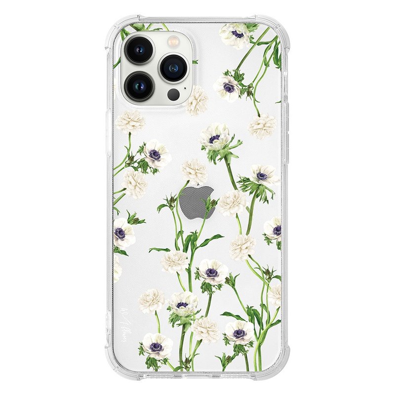 【品牌聯名】浪花聯名純白綻放碎花款全氣囊防摔iPhone手機殼 - 手機殼/手機套 - 塑膠 透明