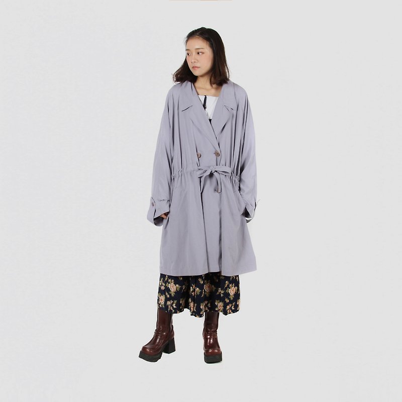 [Egg plant ancient] lakeside light and shadow loose old windbreaker - Women's Blazers & Trench Coats - Polyester 