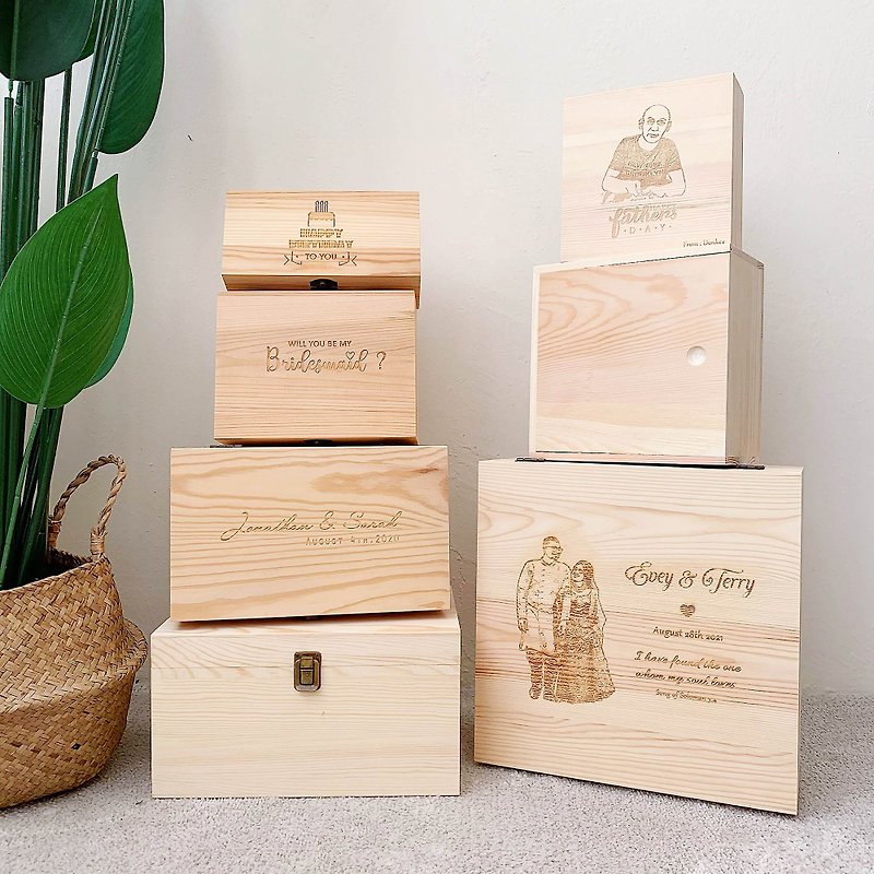 パーソナライズされた木製の箱 - 収納用品 - 木製 