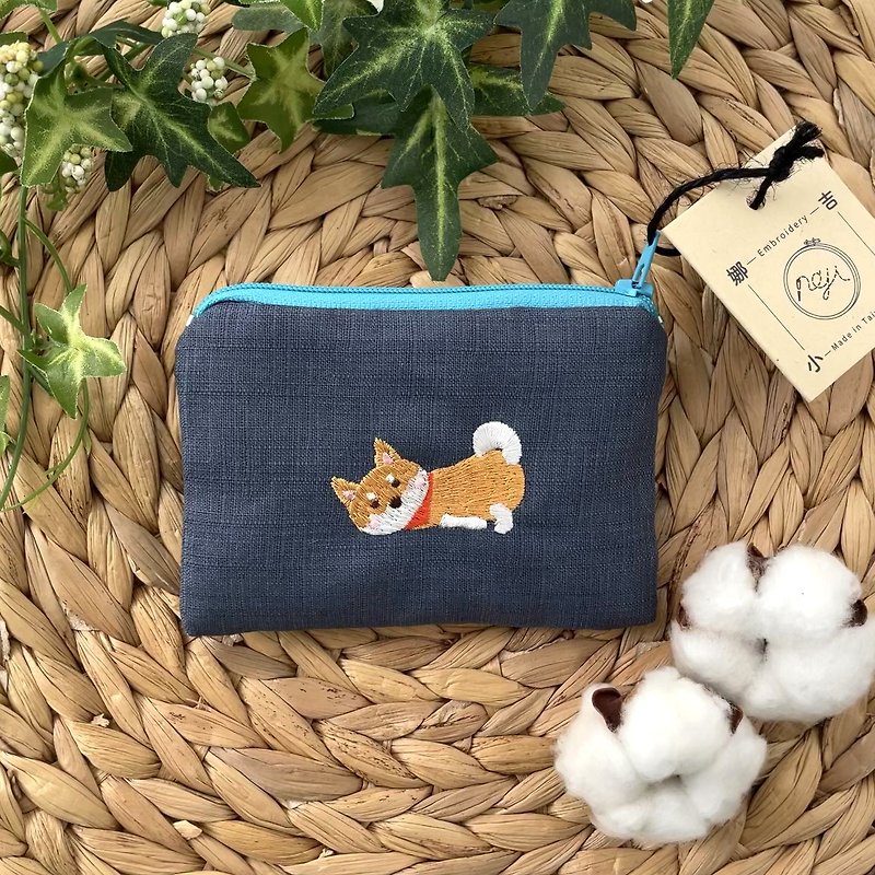 Naji little things. Waste animal series coin purse-waste wood and firewood - Coin Purses - Cotton & Hemp Blue
