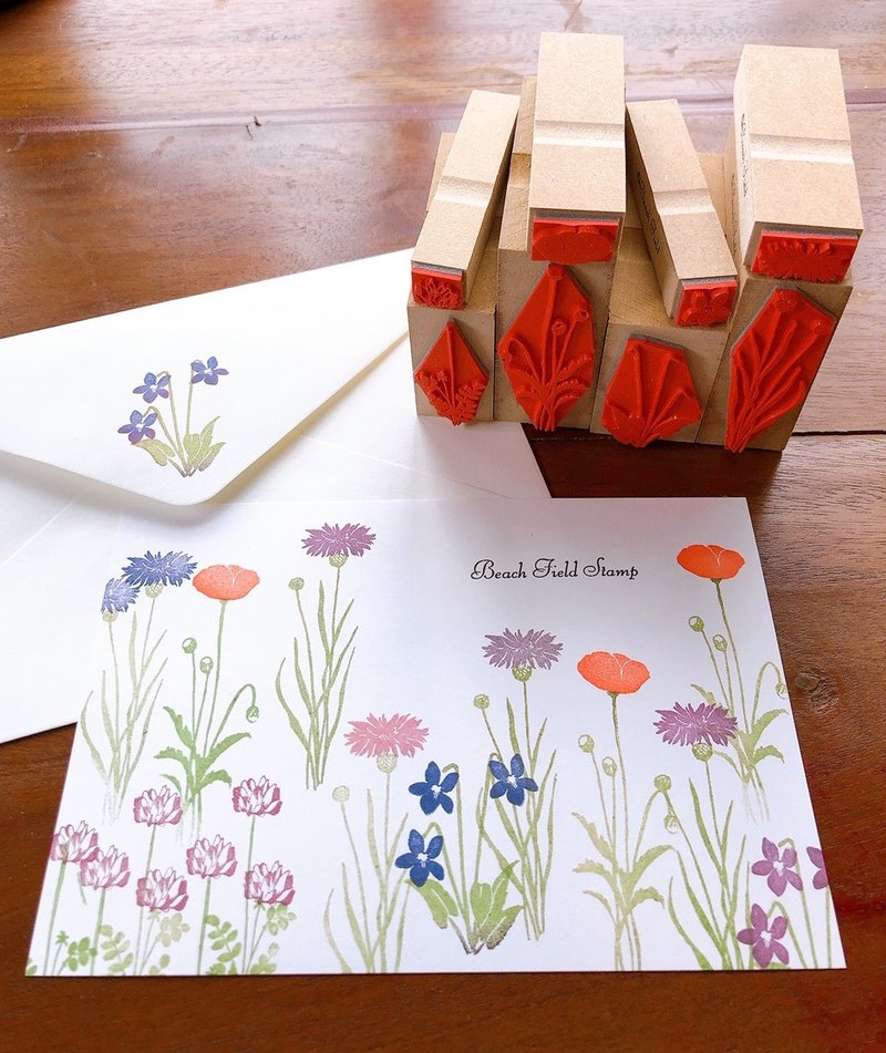 野の花スタンプ8点セット - 印章/印台 - 其他材質 