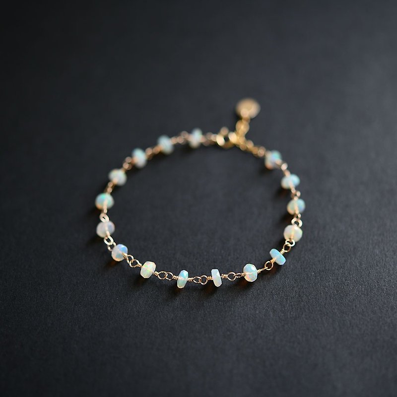 Fairy Stone water opal bracelet to make your wish come true October birthstone - Bracelets - Gemstone Multicolor