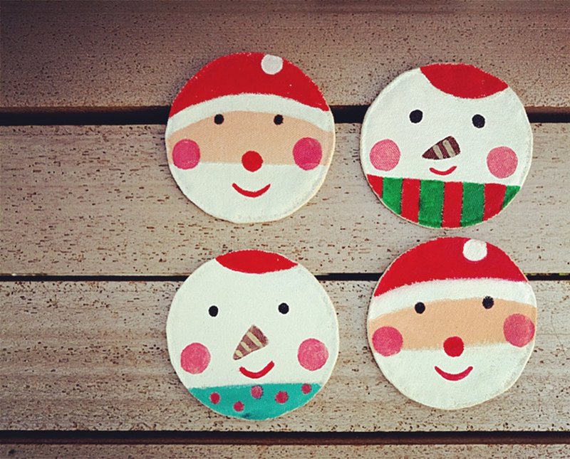 [Pure hand-painted]*Christmas gifts*A set of two coasters | Canvas - ที่รองแก้ว - วัสดุอื่นๆ หลากหลายสี