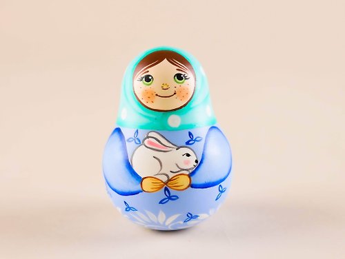 FirebirdWorkshop Musical Russian dolls with bunny Rolly Polly toy