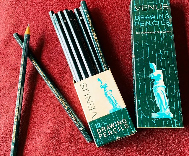 Venus Campus Postal Pencils Red Lead Thin Package of 2 Vintage 