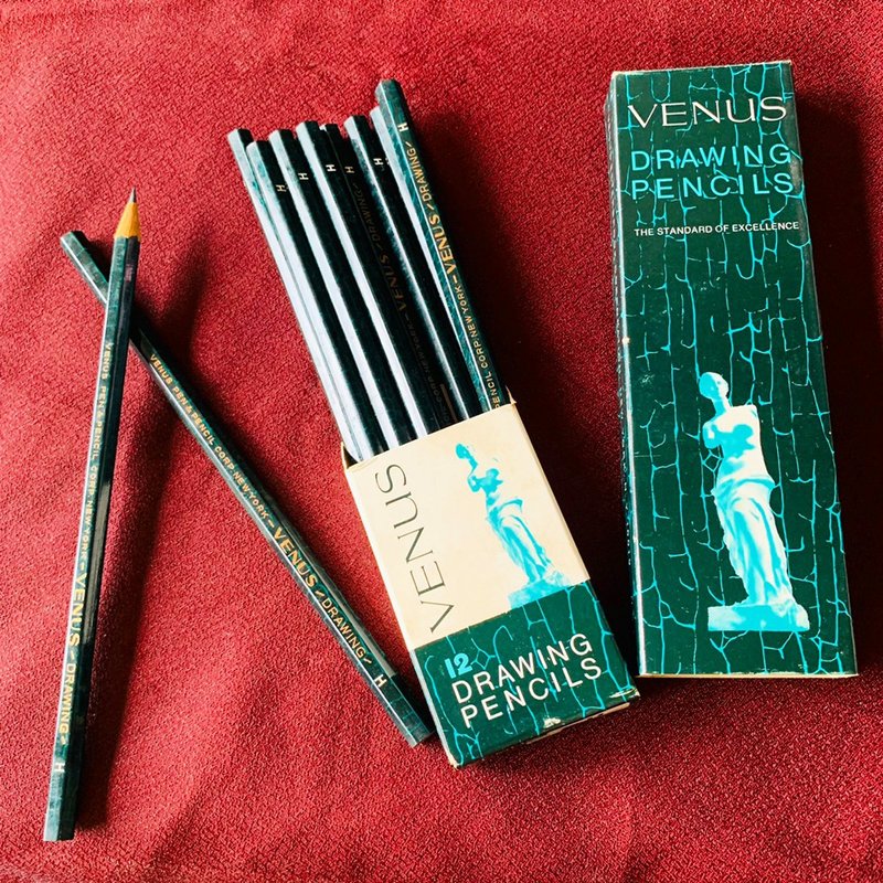 American VENUS PENCILS Venus Classical Drawing Pencil Set │ Sketch Painting Refill H - ดินสอ - ไม้ สีเขียว