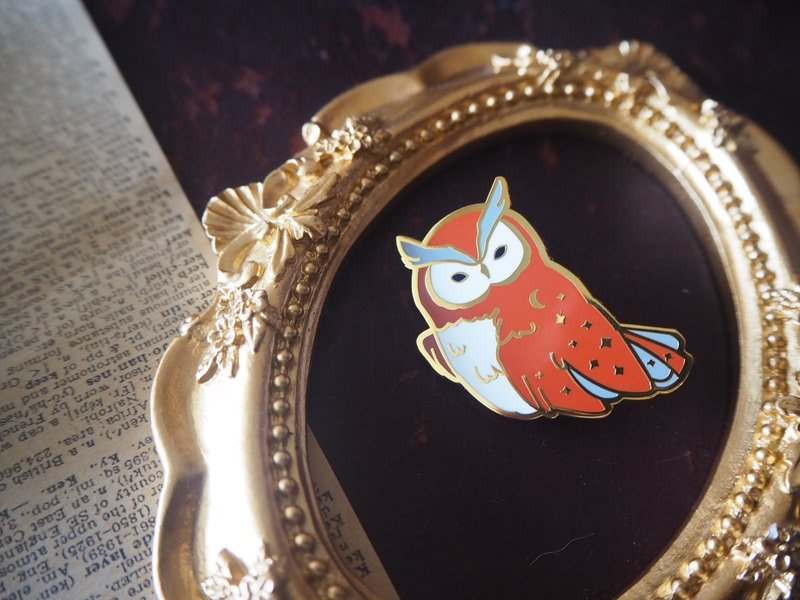 Owl OWL I metal badge - เข็มกลัด - โลหะ หลากหลายสี