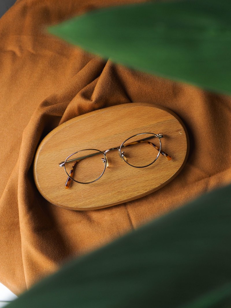 流沙亮黃金線性壓紋圓型鏡框 金框古董眼鏡 Japan/glasses - 眼鏡/鏡框 - 貴金屬 金色