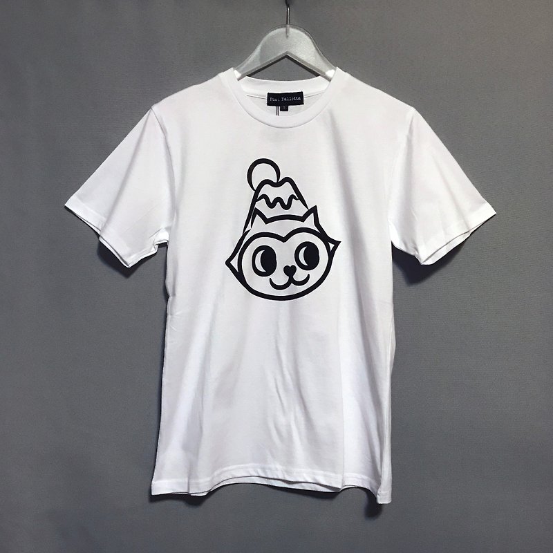 富士貓棉質T-shirt(限定白色) - 女 T 恤 - 棉．麻 白色