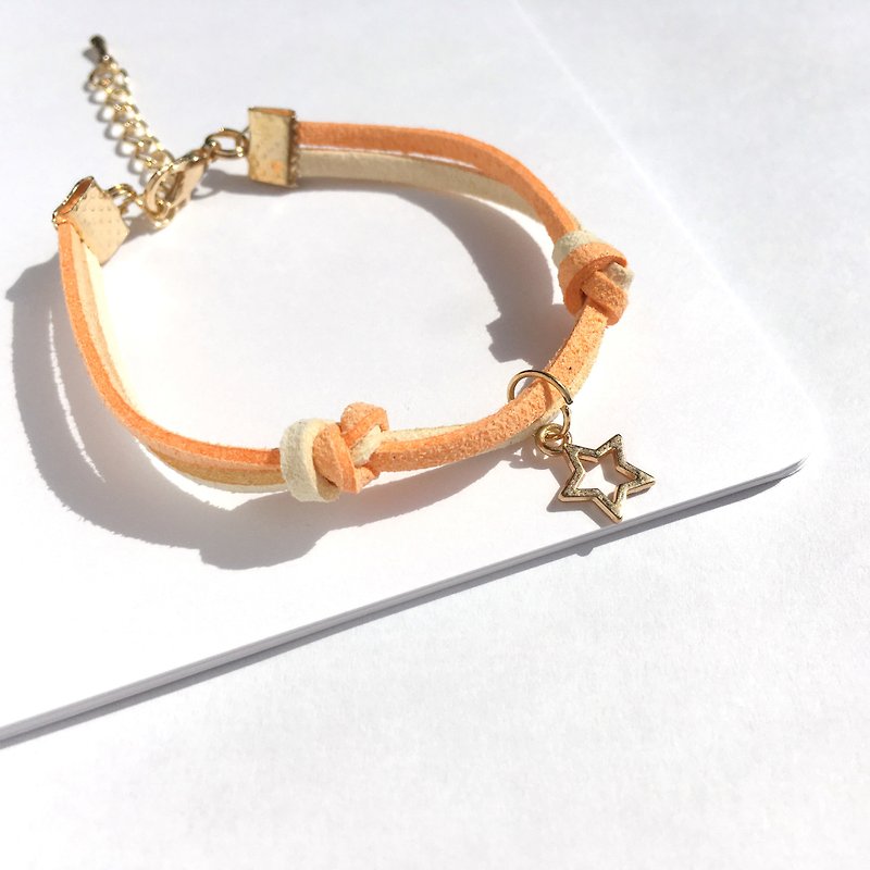小星星 聖誕節限定 手工製作 手環 淡金色系列-香橘 限量 - 手鍊/手鐲 - 其他材質 橘色